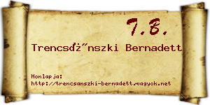 Trencsánszki Bernadett névjegykártya