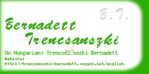 bernadett trencsanszki business card